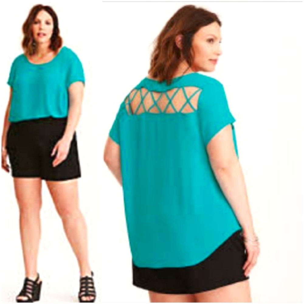 Torrid Georgette Cage Back Cutout Blouse size 4X